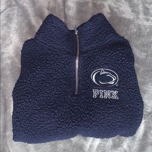 XS navy blue sherpa Penn State University PINK